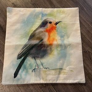 Colorful Bird Print Throw Pillow Cover